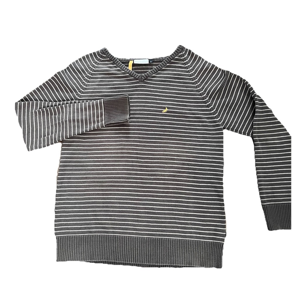 Angelo Litrico Mens XL 100% Cotton Knit C&A Preppy Skater Y2K Brown Striped 90s